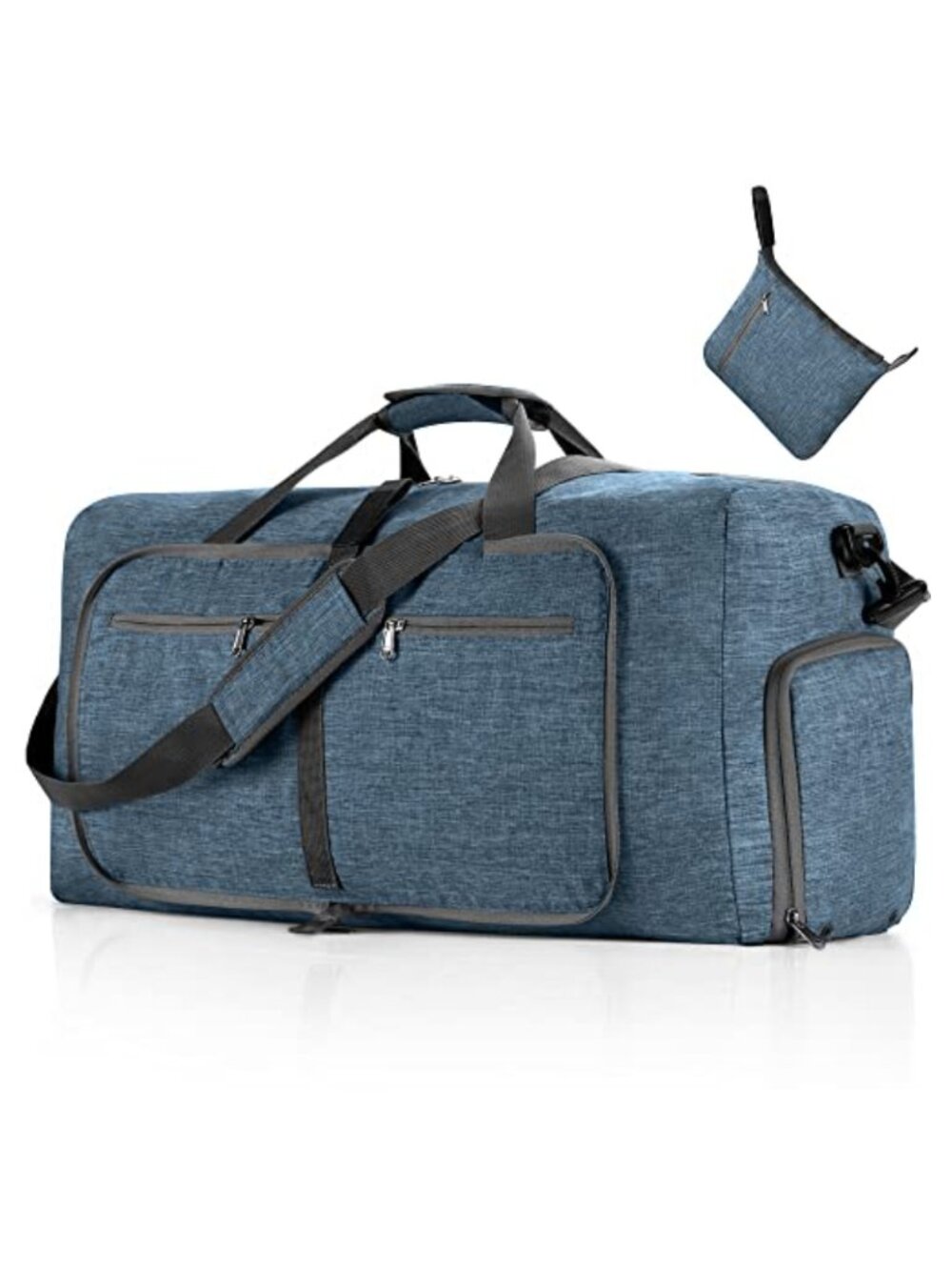 85L Foldable Travel Duffle Bag Water Resistant Weekender with Shoe Compartment